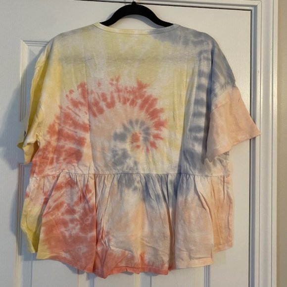 🆕 American Eagle Tie Dye Scoop Neck Babydoll T-shirt - Picture 2 of 5